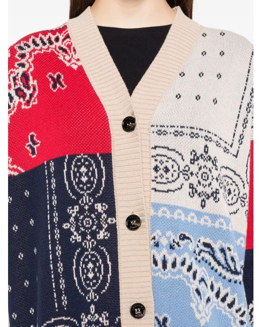 Weekend by Maxmara Red Paisley-Pattern Cardigan