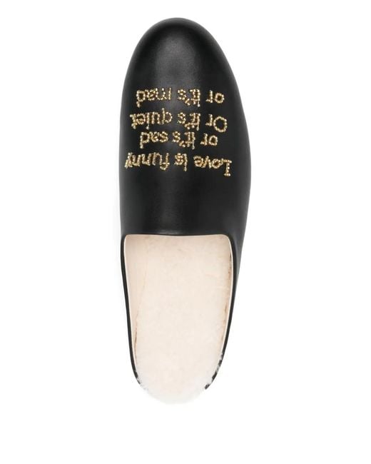 Undercover Black Mules Mit Perlen