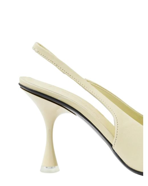 MORSICA White Round-Toe Slingback Pumps