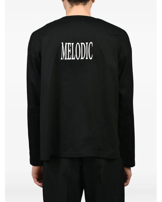 CEDARWOOD Black Graphic-Print Henley T-Shirt for men