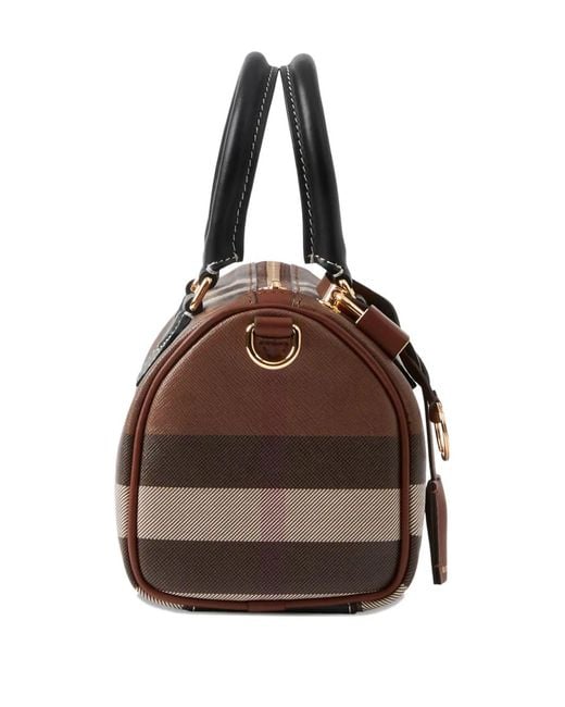 Burberry Brown Mini Check Padlock Tote Bag