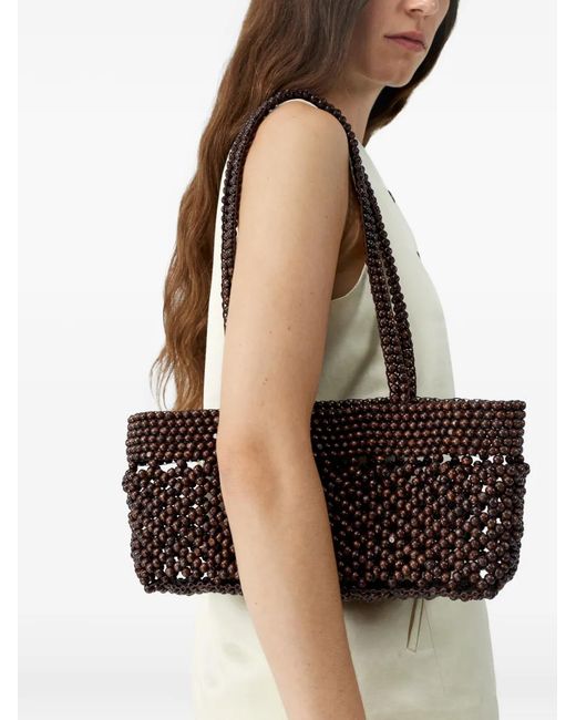 Cordera Natural Beaded Shoulder Bag
