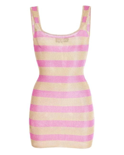 SER.O.YA Pink Benni Metallic Striped Mini Dress