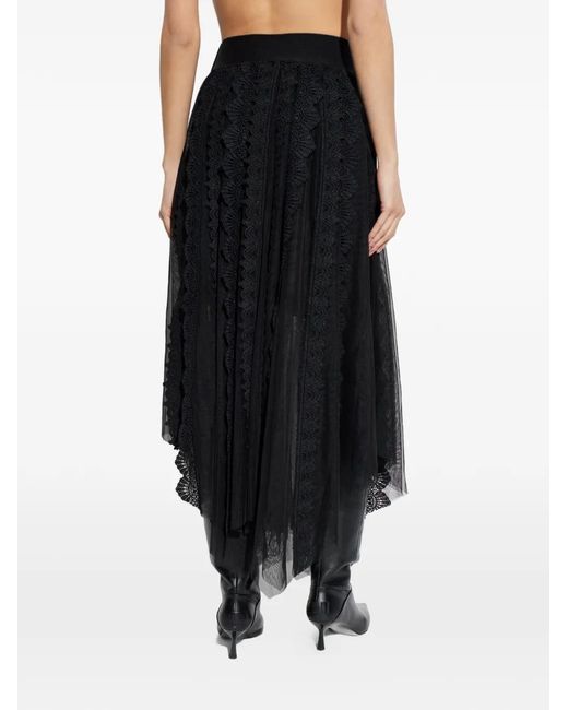 AllSaints Black Vashtie Lace Maxi Skirt