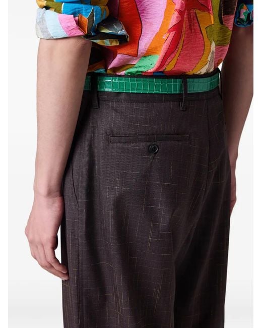 Paul Smith Brown Check-Pattern Trousers for men