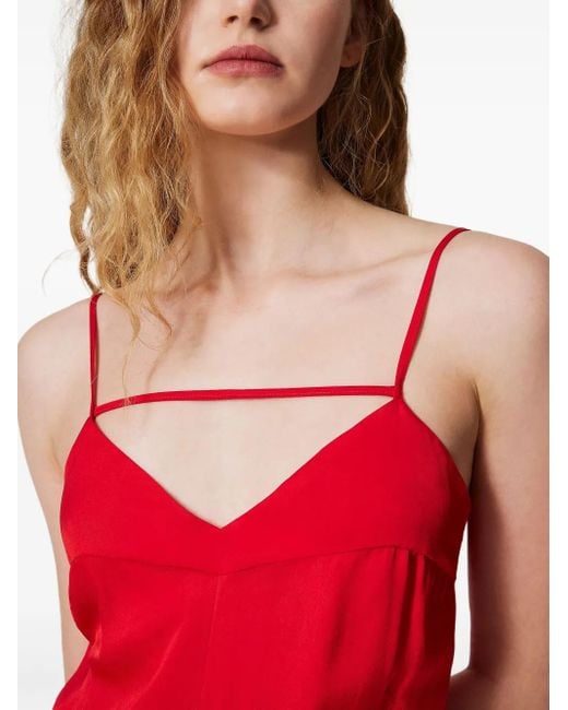 Twinset サテン スリップドレス Red