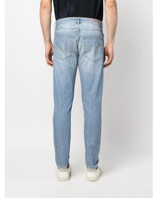 Dondup Blue Faded Effect Tapered Jeans for men