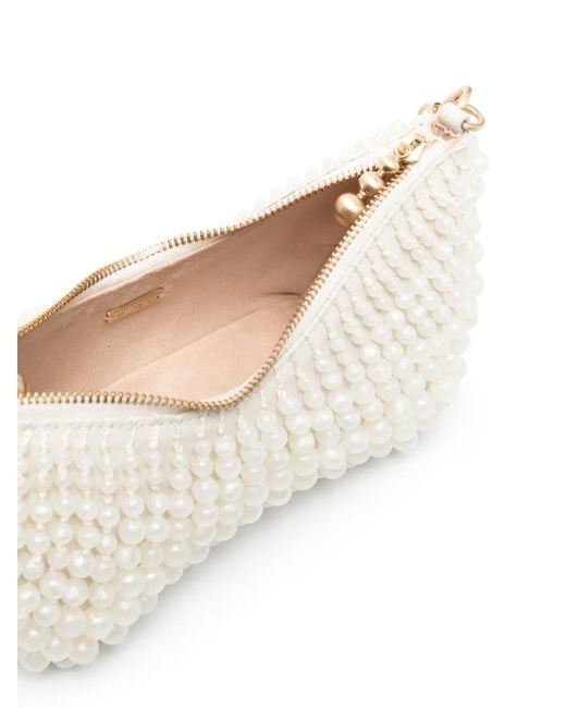 Cult Gaia White Mini Mercier Beaded Shoulder Bag