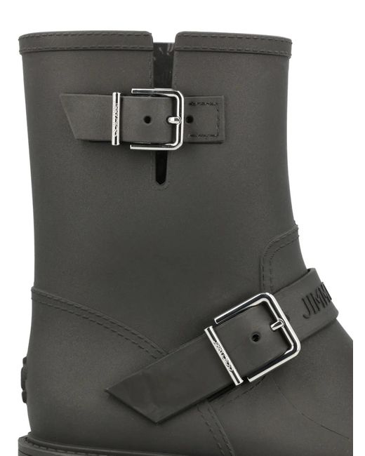 Jimmy Choo Black Buckled Biker Boots