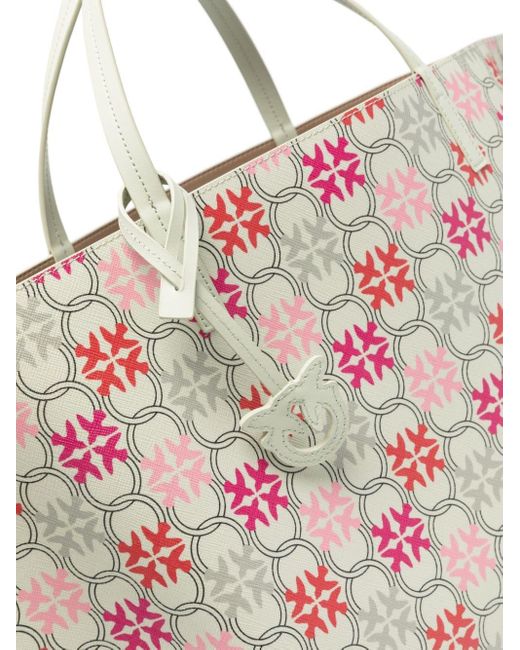 Pinko Pink Love Birds-print Tote Bag