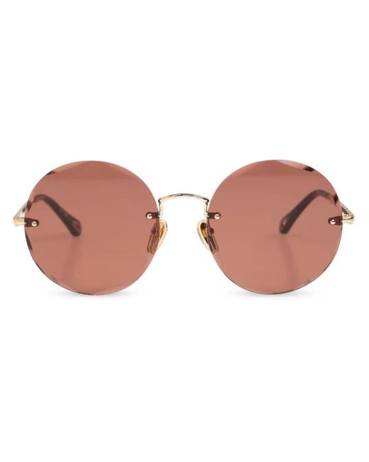 Chloé Pink Oversized Round-Frame Sunglasses