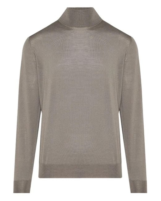 Maglione Con Collo Rialzato di Lardini in Gray da Uomo
