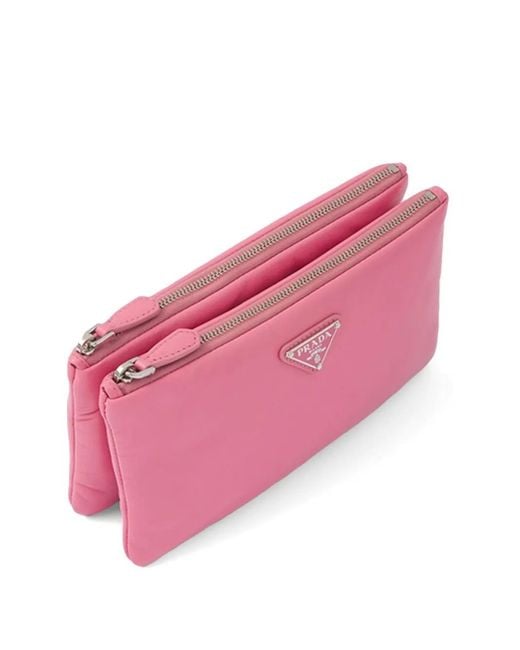 Pochette À Plaque Logo Prada en coloris Pink