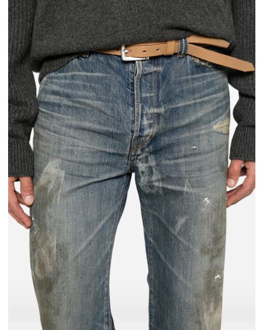 Mastercraft Union Blue Jean À Effet Taches De Peinture for men