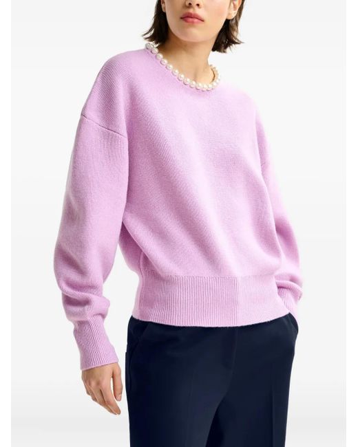 Essentiel Antwerp Pink Embellished-Neck Sweater