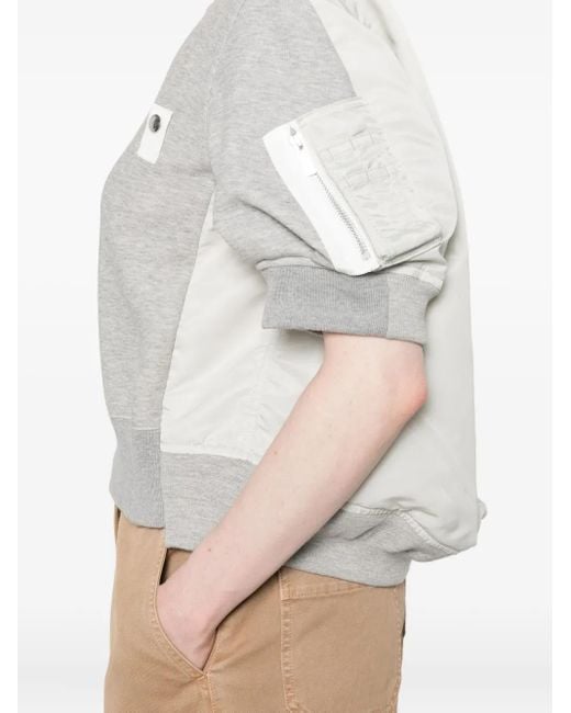 Sacai ジップアップ スウェットシャツ Gray