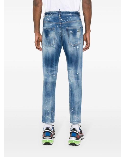 DSquared² Blue Super Twinky Mid-Rise Skinny Jeans for men