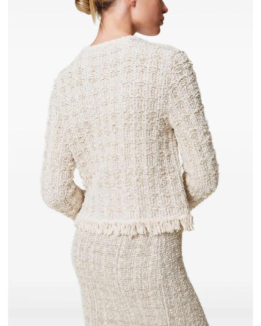 Twinset White Tweed Lurex Jacket