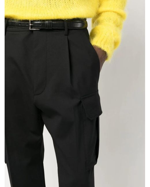 DSquared² Black Drop-Crotch Cargo Trousers for men
