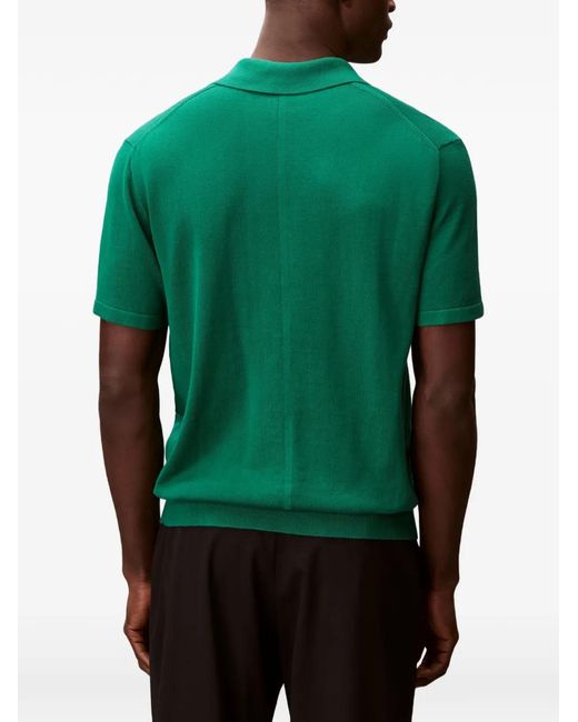 Calvin Klein Green Supima Embroidered-Logo Polo Shirt for men