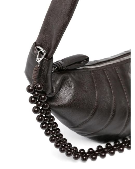 Lemaire Gray Medium Pearls Croissant Shoulder Bag