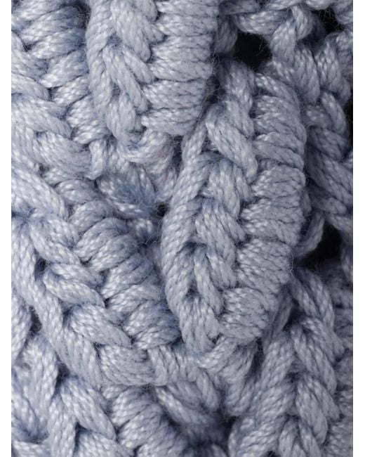 Miu Miu Wander Crochet Tote Bag in Blue | Lyst