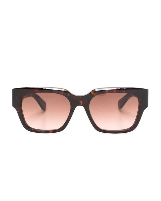 Chloé Pink Logo-Print Square-Frame Sunglasses