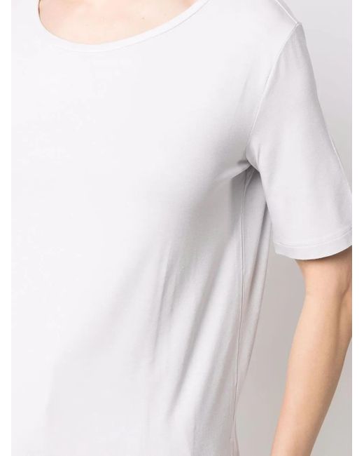 Le Tricot Perugia White Scoop Neck T-Shirt