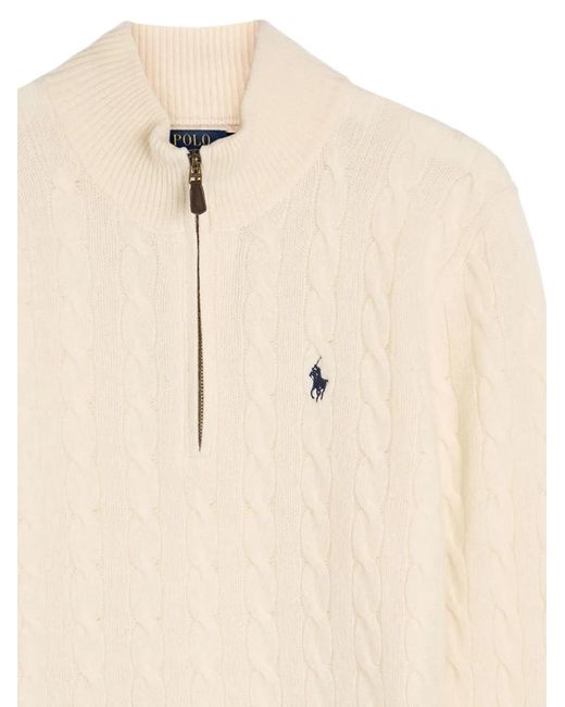 Polo Ralph Lauren Natural Cable-Knit Half-Zip Sweater for men