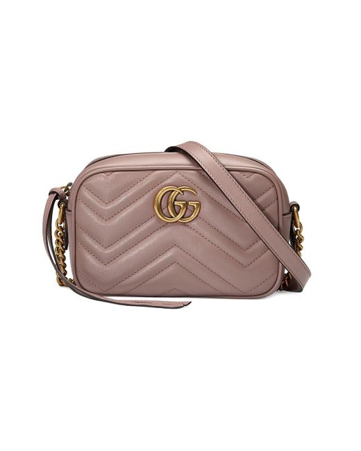 Gucci Pink Small GG Marmont Matelassé Shoulder Bag