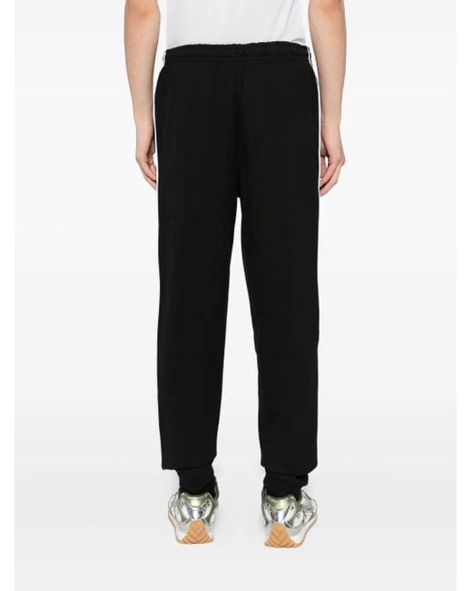 Lacoste Black Logo-Trim Cotton Track Pants for men