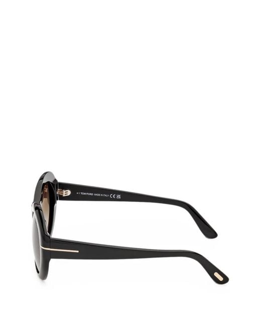 Tom Ford Gray Elodie Round-Frame Sunglasses