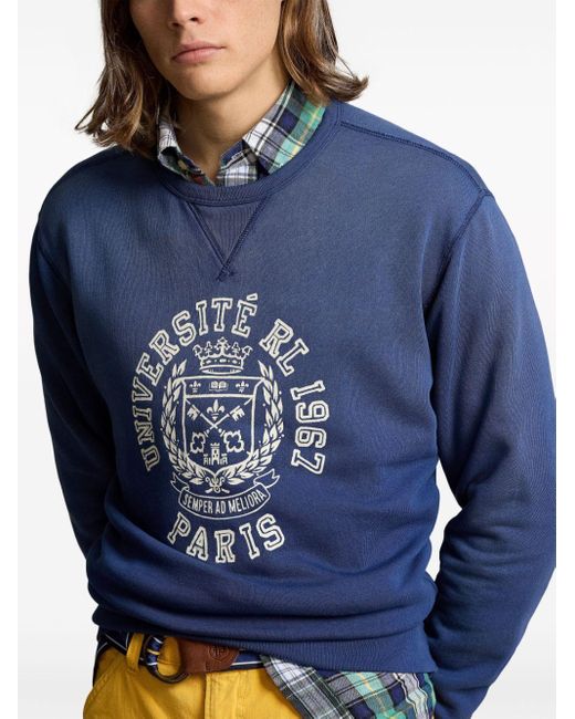 Polo Ralph Lauren Sweatshirt mit Wappen-Print in Blue für Herren