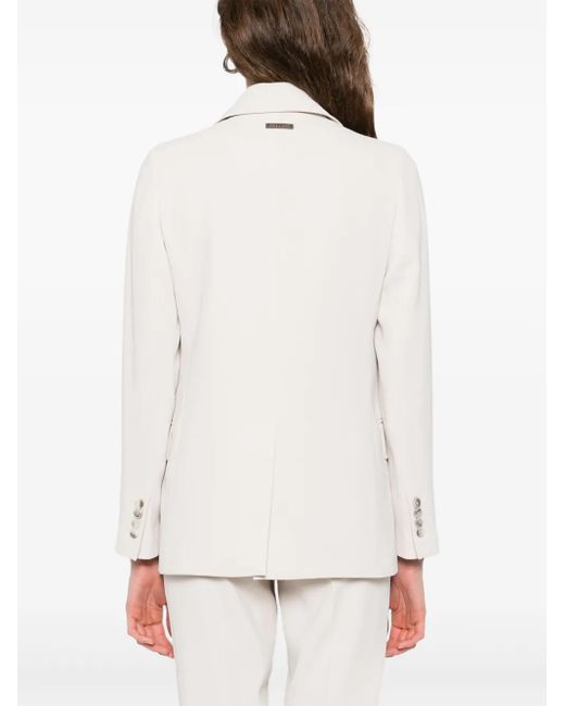 Peserico White Single-Breasted Blazer