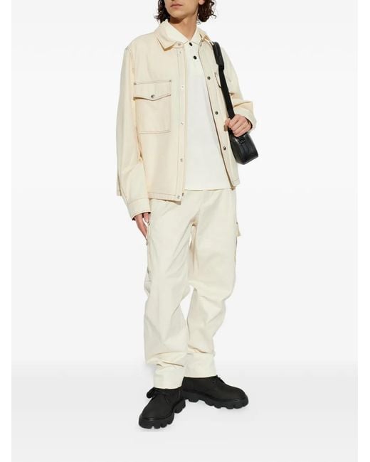 Moncler White Veste Watagua À Coutures Contrastantes for men