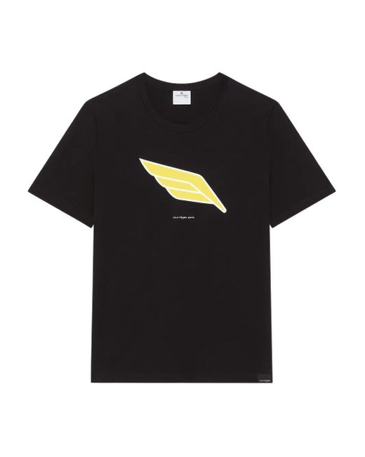 Courreges Black Wing-Print T-Shirt for men
