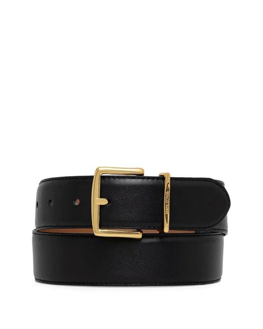Marc O' Polo Black Logo-Engraved Leather Belt