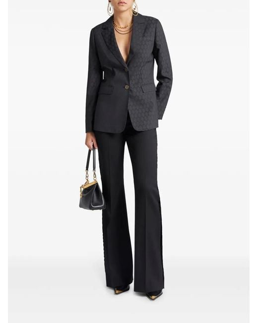Etro Black Wool-Viscose Outerwear Jacket