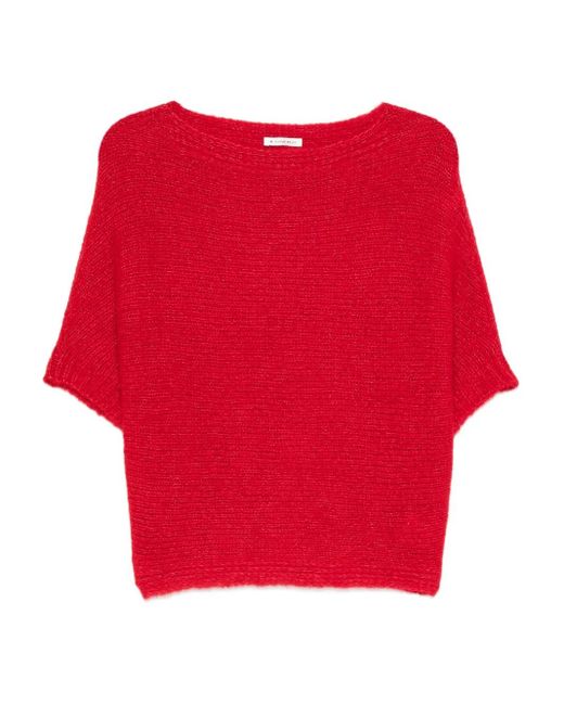 TALKING WALLS Red Short-Sleeve Knitted Top