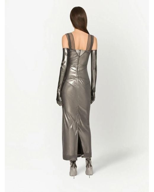 Dolce & Gabbana Gray Kim Metallic-finish Dress
