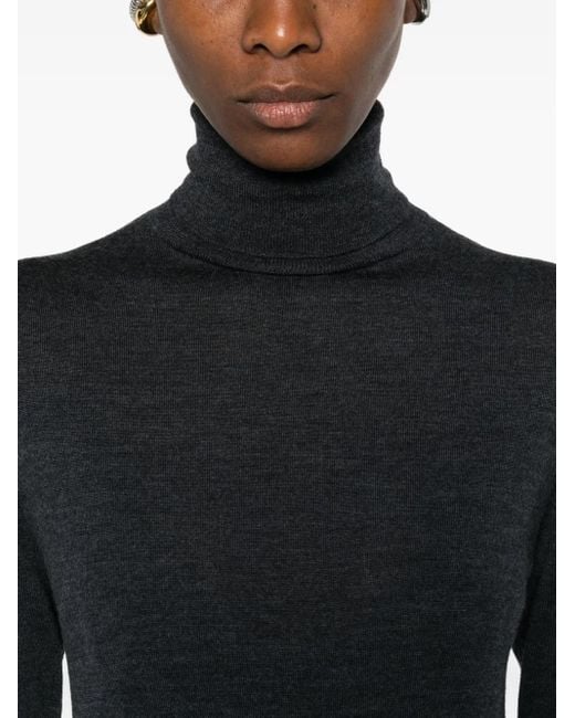 Allude Black Roll-Neck Top