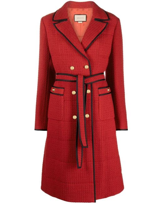 Abrigo con doble botonadura Gucci de color Red