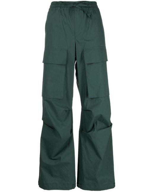 P.A.R.O.S.H. Green Straight-leg Cotton Trousers