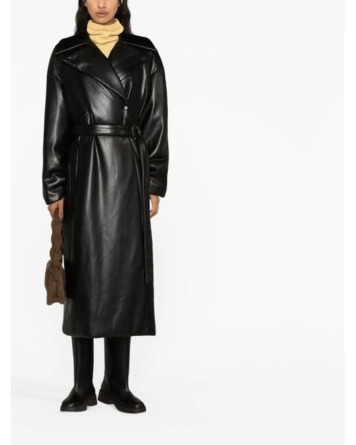 Nanushka Black Liano Belted Trench Coat