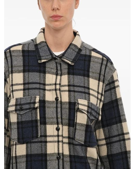 Woolrich Gray Fringed Checked Overshirt