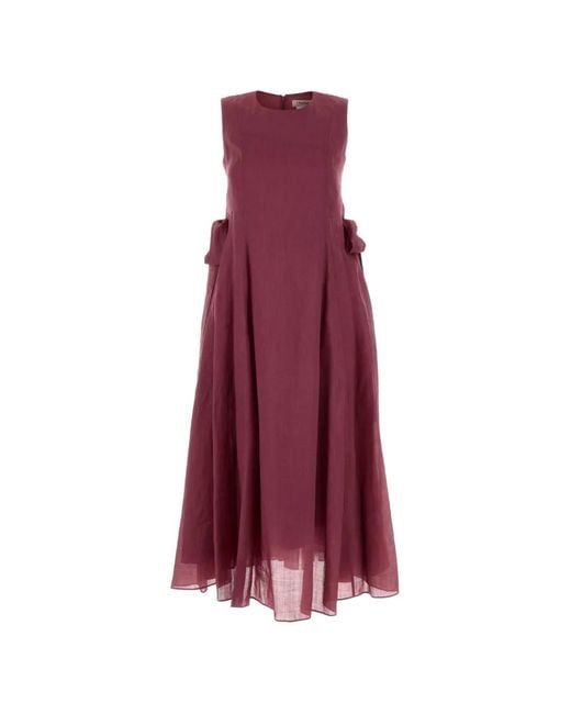 Max Mara Purple Aquile Sleeveless Midi Dress