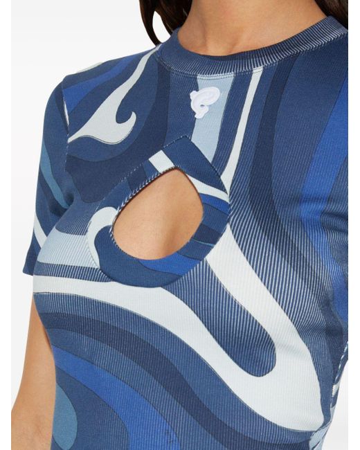 Camiseta con estampado Marmo Emilio Pucci de color Blue