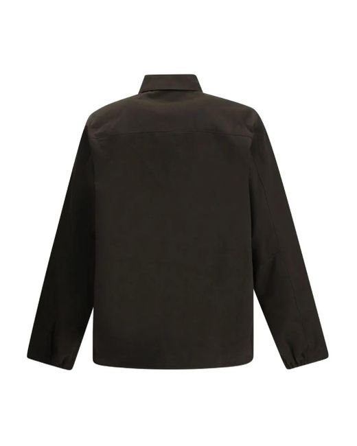 GR10K Black Alpha Patch-Pocket Cotton Shirt Jacket for men