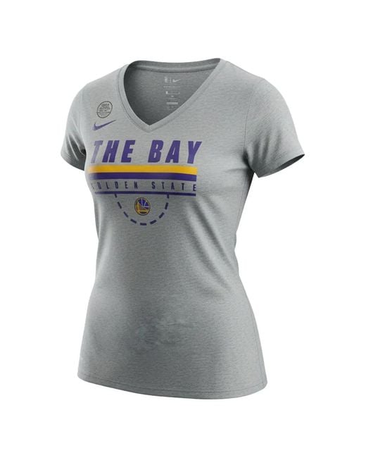 Nike Gray Nba Golden State Warriors The Bay V-Neck T-Shirt