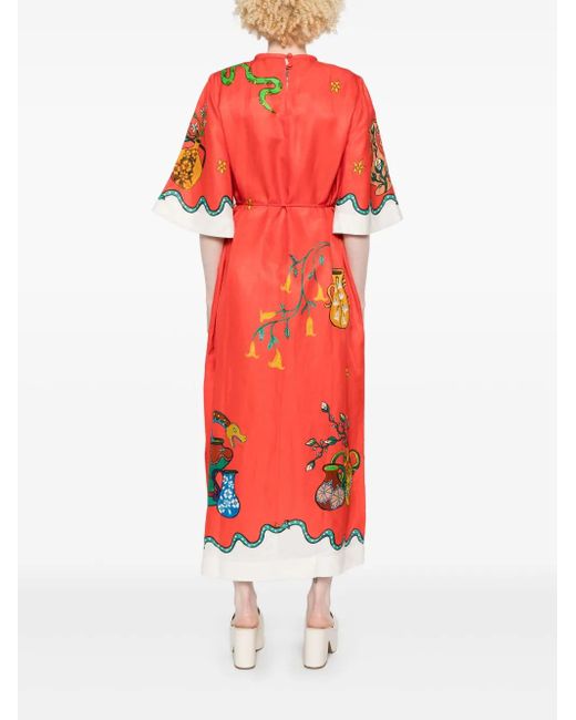 ALÉMAIS Rose T-Shirtjurk in het Red